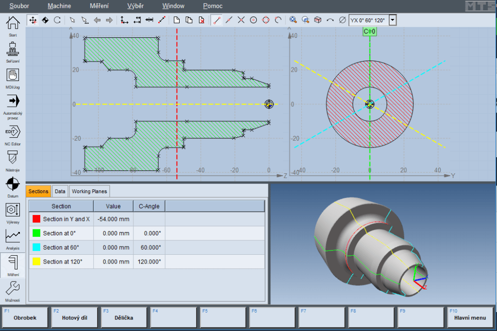 Výuka CNC obrábění - měření rozměrů kdykoliv v průběhu obrábění